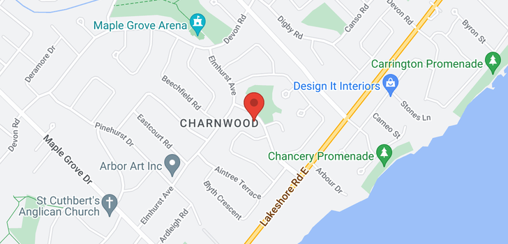 map of 182 Charnwood Drive